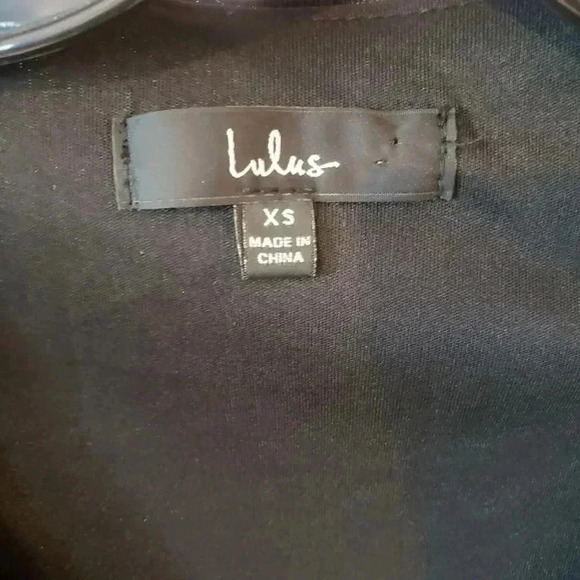 Lulus Dream Big Metallic Black Puff Sleeve Fringe Wrap Dress - Picture 2 of 8